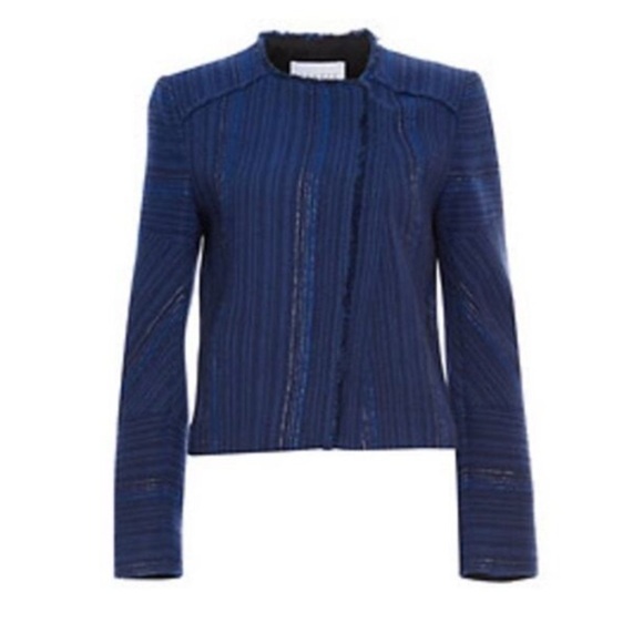 Sandro Blue Quilted Asymmetrical Jacket - Picture 1 of 9